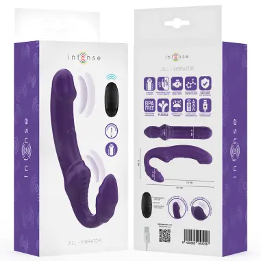 Jill Vibrador Doble 20 cm Violeta Control Remoto | Intense