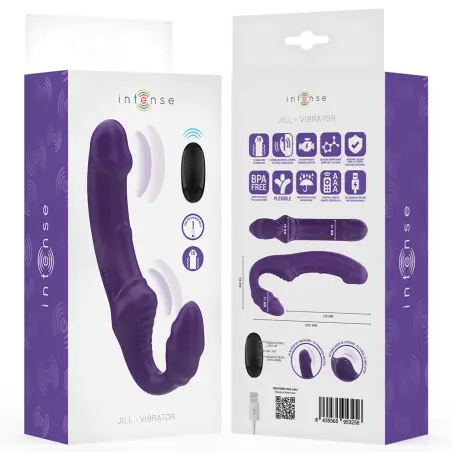 Jill Vibrador Doble 20 cm Violeta Control Remoto | Intense
