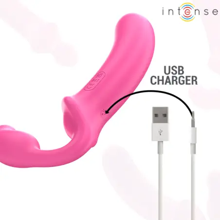 Amy Vibrador Doble 20 cm Rosa Control Remoto | Intense