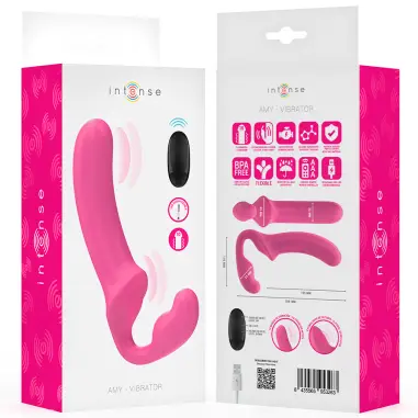Amy Vibrador Doble 20 cm Rosa Control Remoto | Intense