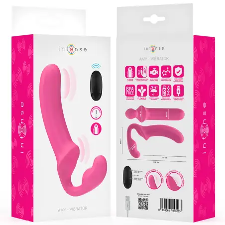 Amy Vibrador Doble 20 cm Rosa Control Remoto | Intense