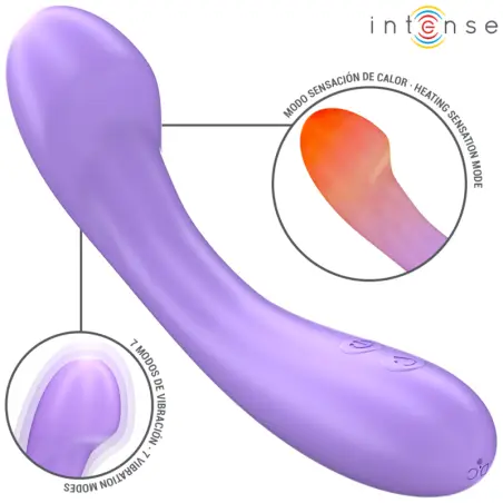 Becky Vibrador 19 cm Calentable 7 Vibraciones Morado