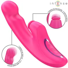 INTENSE - EMI VIBRADOR 13,5 CM MULTIFUNCIÓN 3 EN 1 10 VIBRACIONES ROSA 2