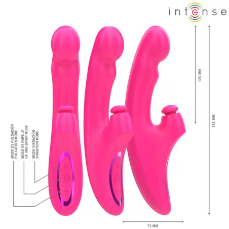 Emi Vibrador 13,5 cm Multifunción 3 en 1 10 Vibraciones Rosa