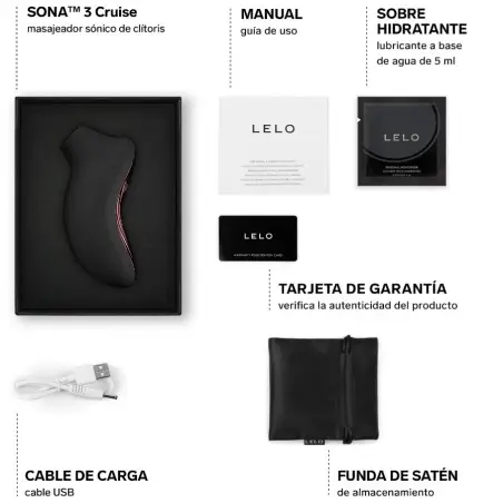 Sona 3 Cruise Masajeador Sónico de Clítoris Negro | LELO
