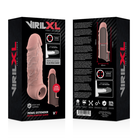 VIRILXL - EXTENSION DE PENE LIQUID SILICONE V7 NATURAL VIRILXL