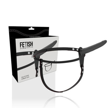 FETISH SUBMISSIVE HARNESS - SILICONA NEGRO 15 CM 