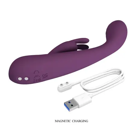 Emma Vibrador con Estimulador Rabbit Morado | Pretty Love