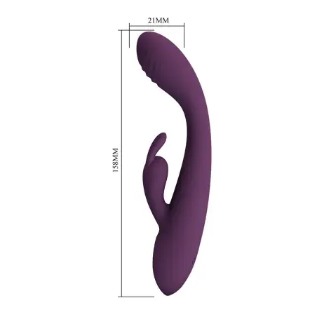 Emma Vibrador con Estimulador Rabbit Morado | Pretty Love