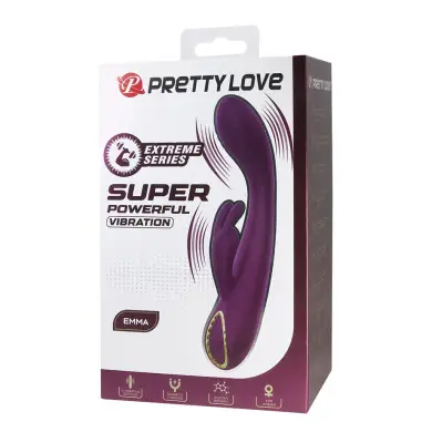 Emma Vibrador con Estimulador Rabbit Morado | Pretty Love