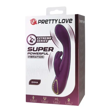 Emma Vibrador con Estimulador Rabbit Morado | Pretty Love