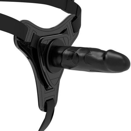 FETISH SUBMISSIVE HARNESS - SILICONA NEGRO REALISTIC 15 CM 