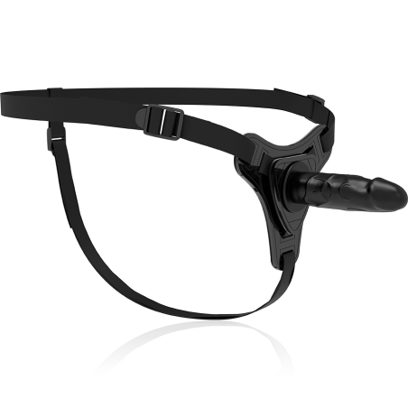 FETISH SUBMISSIVE HARNESS - SILICONA NEGRO REALISTIC 15 CM 