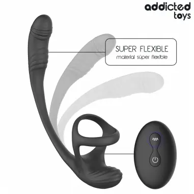 Plug Anal Vibración Waving 360º y Anillo | Addicted Toys