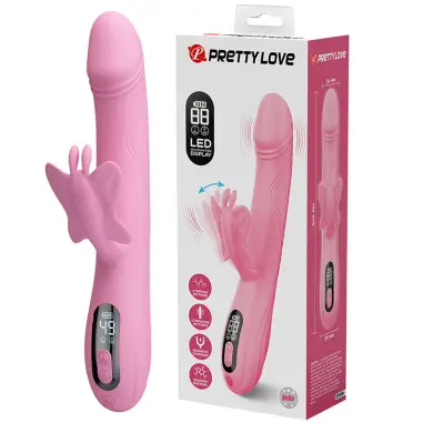 PRETTY LOVE - BELLA VIBRADOR RABBIT CON ESTIMULACIÓN MARIPOSA Y LED ROSA