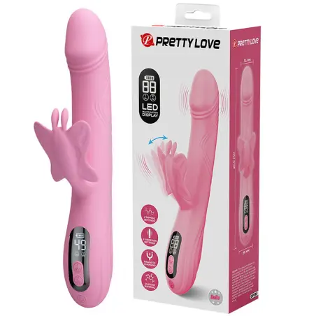 PRETTY LOVE - BELLA VIBRADOR RABBIT CON ESTIMULACIÓN MARIPOSA Y LED ROSA