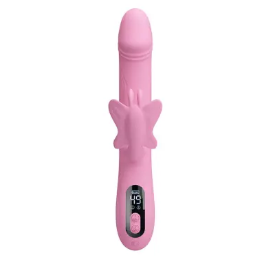 Bella Vibrador Rabbit con Estimulación Mariposa y LED Rosa