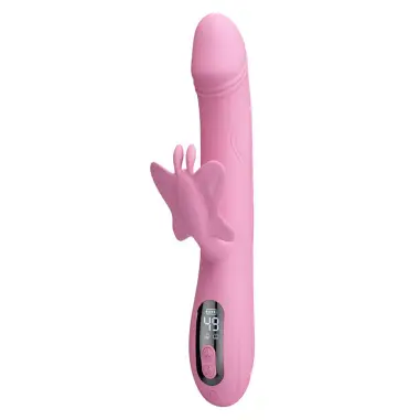 Bella Vibrador Rabbit con Estimulación Mariposa y LED Rosa