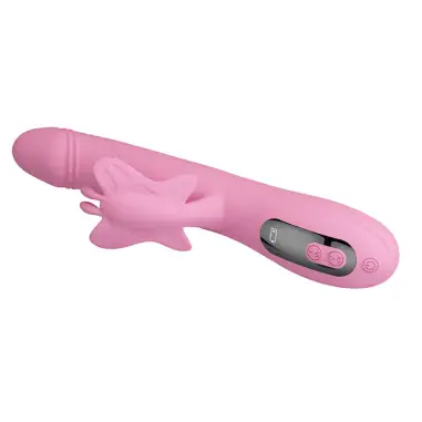 Bella Vibrador Rabbit con Estimulación Mariposa y LED Rosa