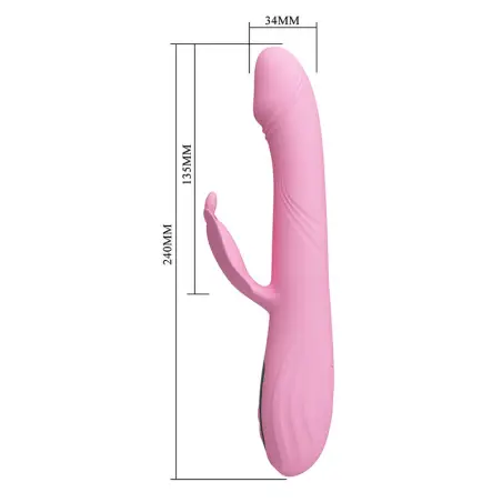 Bella Vibrador Rabbit con Estimulación Mariposa y LED Rosa