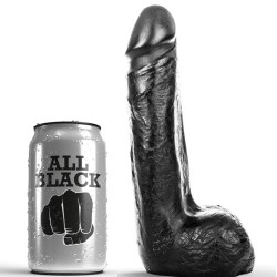 ALL BLACK - DILDO REALÍSTICO NEGRO SUAVE 20 CM ALL BLACK