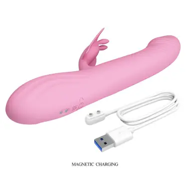 Bella Vibrador Rabbit con Estimulación Mariposa y LED Rosa