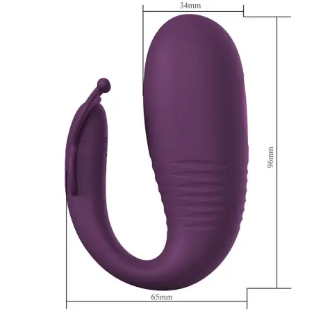 Klay Vibrador Huevo con Empuje APP Control Morado