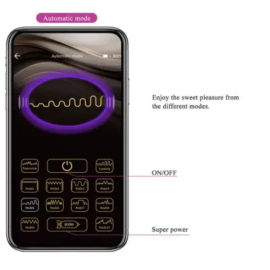 Klay Vibrador Huevo con Empuje APP Control Morado