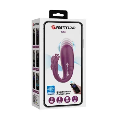 Klay Vibrador Huevo con Empuje APP Control Morado