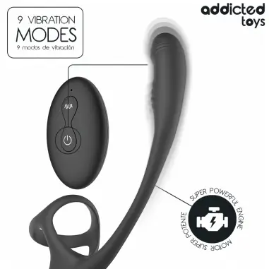Plug Anal Vibración Waving 360º y Anillo | Addicted Toys