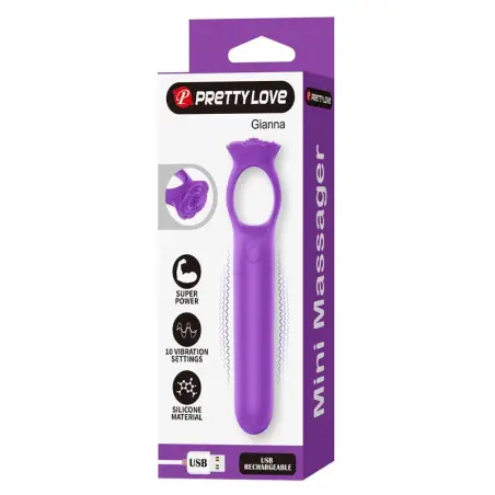 Giana Mini Masajeador Vibrador Recargable Morado - 10 Modos