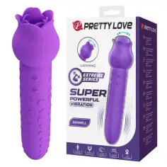 PRETTY LOVE - DANNELL VIBRADOR CON ESTIMULACIÓN ORAL Y CLITORAL RECARGABLE MORADO
