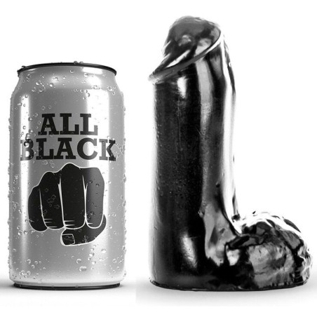 ALL BLACK - DILDO REALÍSTICO 13 CM ALL BLACK