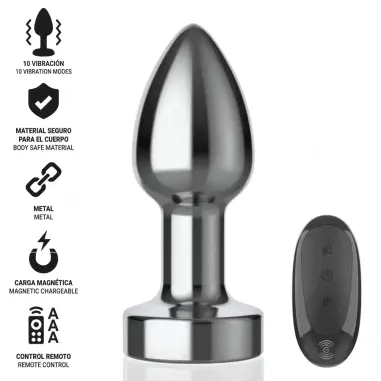 Plug Anal 10 Vibraciones Metal con Control Remoto S