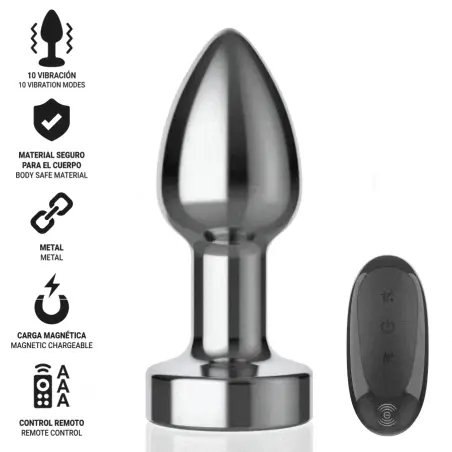 Plug Anal 10 Vibraciones Metal con Control Remoto S