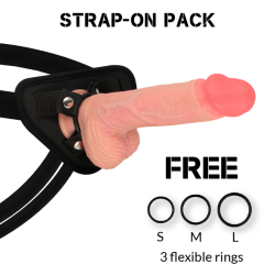 ROCKARMY - ARNÉS + LIQUID SILICONE DILDO PREMIUM SPITFIRE 21 CM -O- 4.62 CM ROCK ARMY