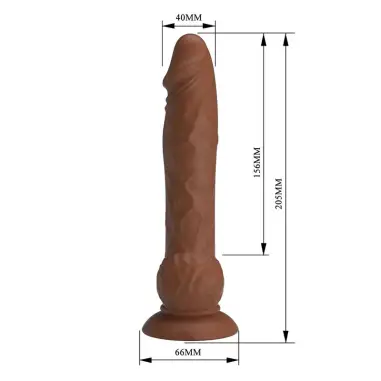 Eren Dildo Vibrador con Empuje 20,5 cm Ø 4,5 cm Marrón