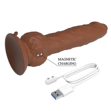 Eren Dildo Vibrador con Empuje 20,5 cm Ø 4,5 cm Marrón