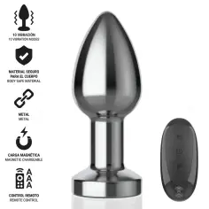 INTENSE - PLUG ANAL 10 VIBRACIONES METAL CON CONTROL REMOTO M 2