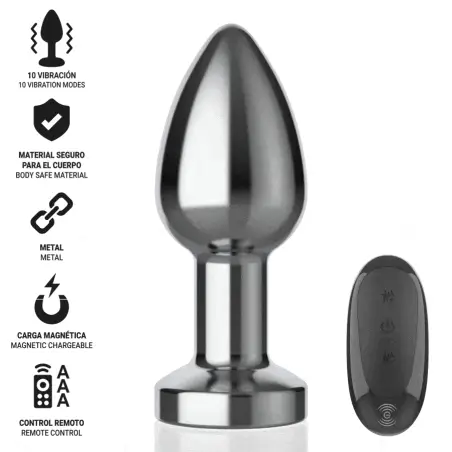 Plug Anal 10 Vibraciones Metal con Control Remoto M