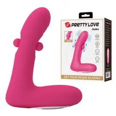 PRETTY LOVE - DUDEN VIBRADOR DE SILICONA RECARGABLE 12 MODOS DE VIBRACIÓN Y 3 MODOS DE BALANCEO ROSA