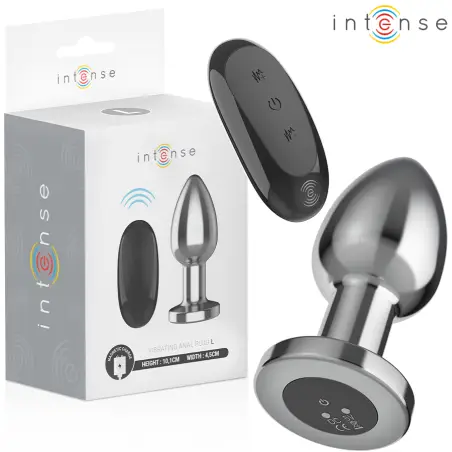 INTENSE - PLUG ANAL 10 VIBRACIONES METAL CON CONTROL REMOTO L
