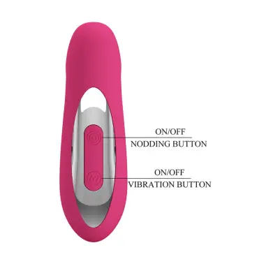 PRETTY LOVE - DUDEN VIBRADOR DE SILICONA RECARGABLE 12 MODOS DE VIBRACIÓN Y 3 MODOS DE BALANCEO ROSA
