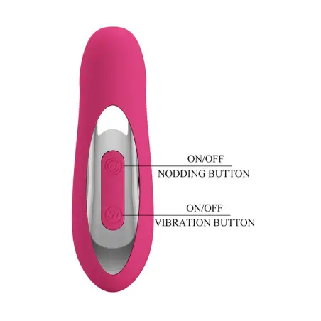 PRETTY LOVE - DUDEN VIBRADOR DE SILICONA RECARGABLE 12 MODOS DE VIBRACIÓN Y 3 MODOS DE BALANCEO ROSA