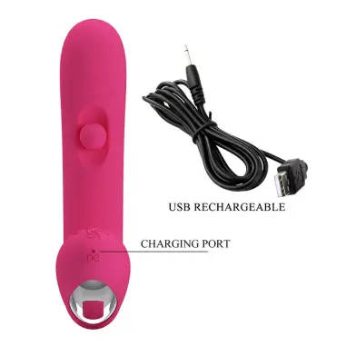 PRETTY LOVE - DUDEN VIBRADOR DE SILICONA RECARGABLE 12 MODOS DE VIBRACIÓN Y 3 MODOS DE BALANCEO ROSA