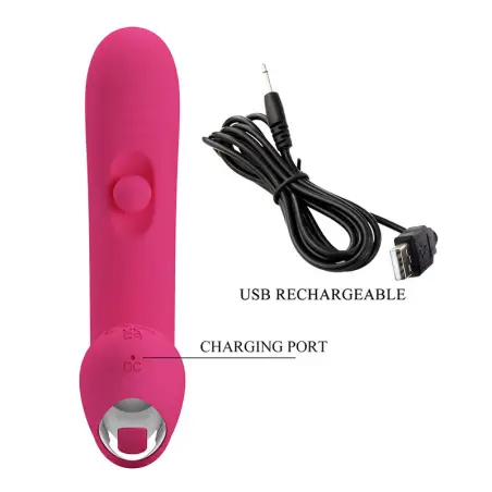 PRETTY LOVE - DUDEN VIBRADOR DE SILICONA RECARGABLE 12 MODOS DE VIBRACIÓN Y 3 MODOS DE BALANCEO ROSA
