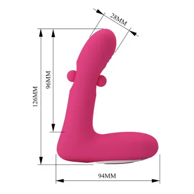 PRETTY LOVE - DUDEN VIBRADOR DE SILICONA RECARGABLE 12 MODOS DE VIBRACIÓN Y 3 MODOS DE BALANCEO ROSA
