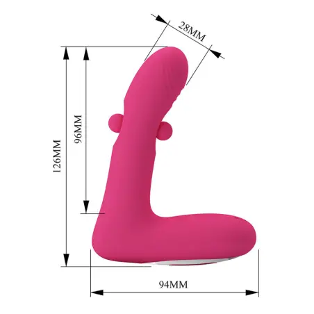 PRETTY LOVE - DUDEN VIBRADOR DE SILICONA RECARGABLE 12 MODOS DE VIBRACIÓN Y 3 MODOS DE BALANCEO ROSA