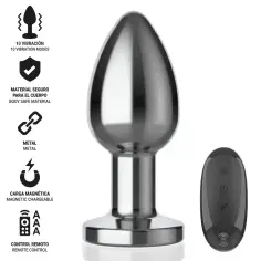 INTENSE - PLUG ANAL 10 VIBRACIONES METAL CON CONTROL REMOTO L 2
