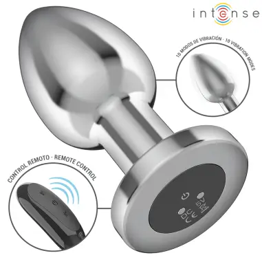 Plug Anal 10 Vibraciones Metal con Control Remoto L